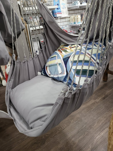 4 piece Swing Set - Gray Solid with Boats pillow