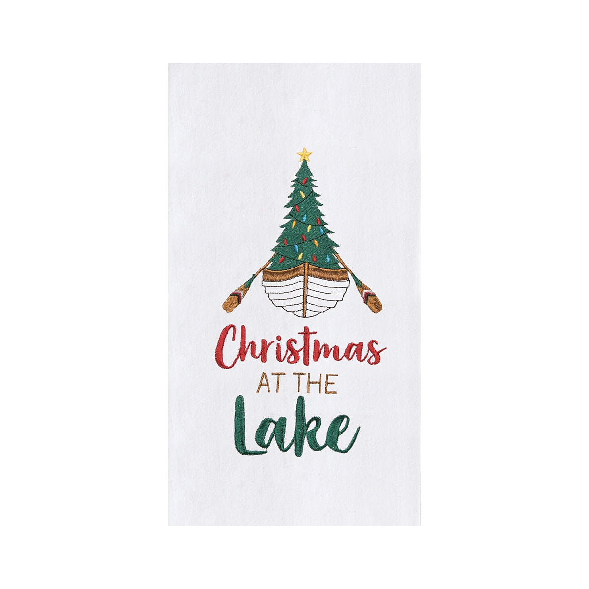 Christmas Dish Towels, Christmas Tree Embroidered Tea Towel