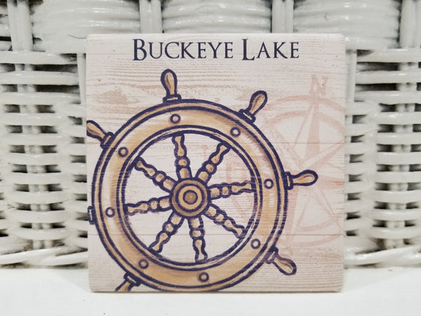 Buckeye Lake Ship Wheel Coaster