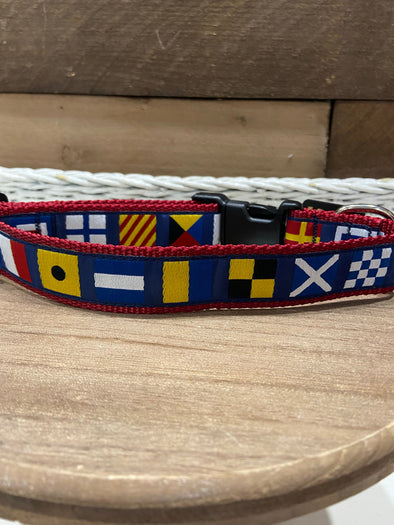 Multi-Color Dog Collar With A to Z Code Flags Design