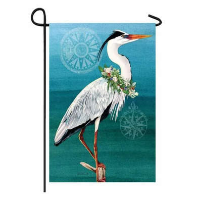 Christmas Heron Garden Flag