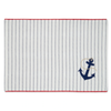 Red, White, and Blue Patriotic Designed Embellished Placemat Featuring Navy Blue Anchor Desgn with Red Border