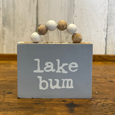 Lake Bum Box Sign w/ Beads