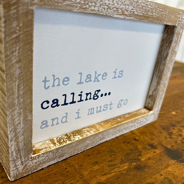 Lake Calling Framed Sign