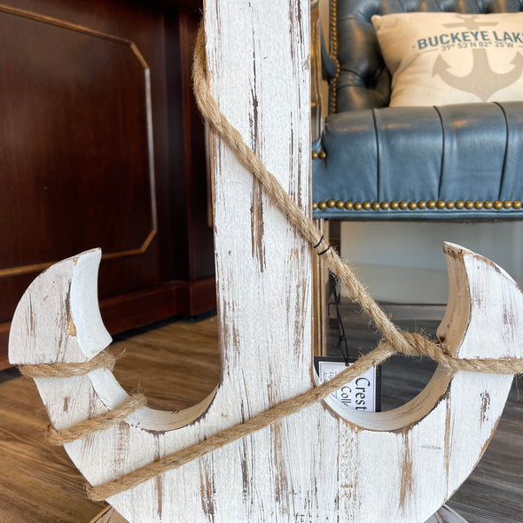 Harbor Distressed White Anchor Table
