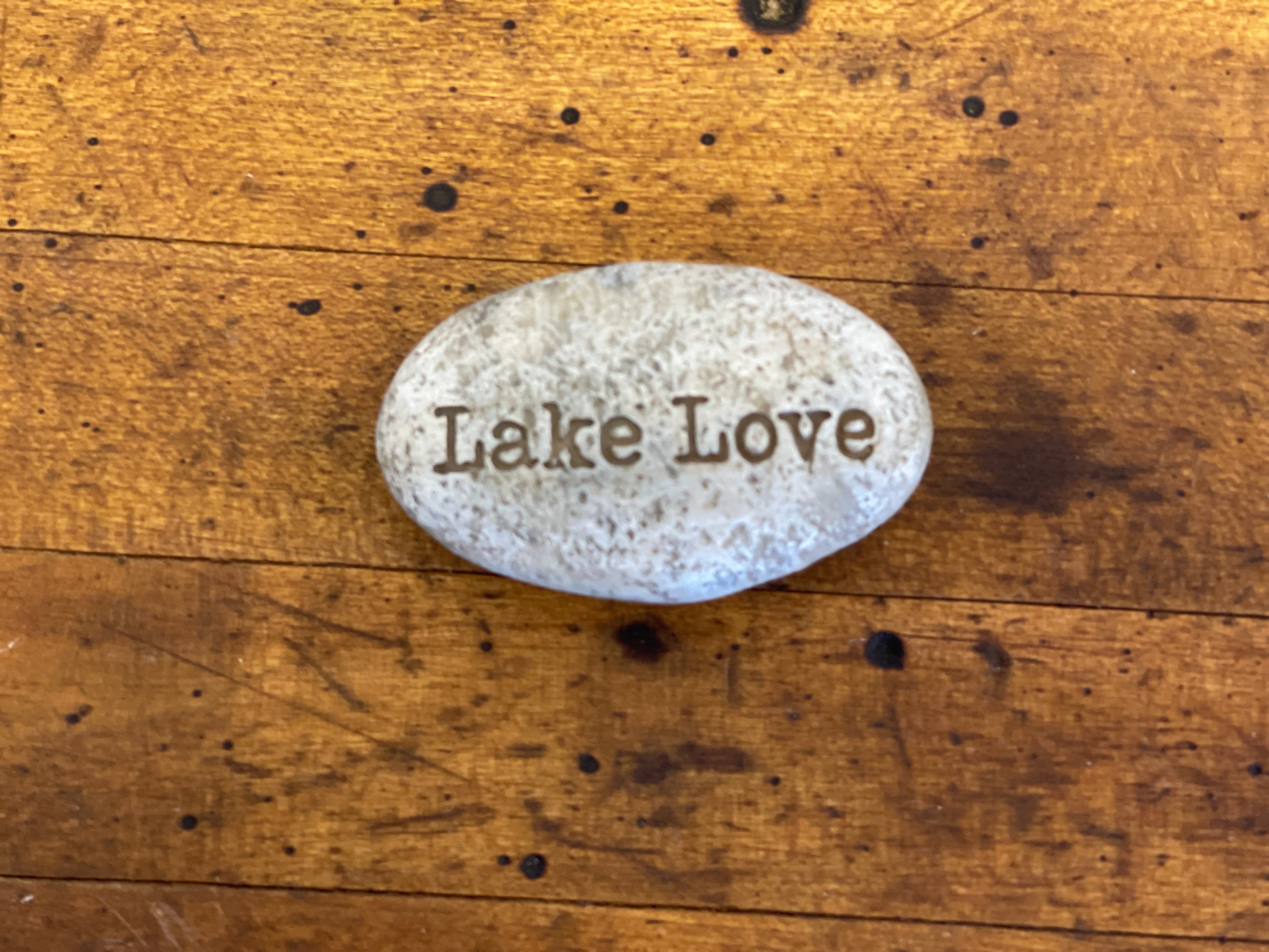 Resin Lake Rock Message