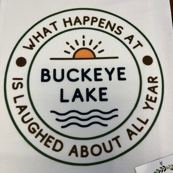 What Happens At The Lake Flour Sack Towel