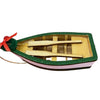 4 Inc4 Inch White and Green Wooden Row Boat With Paddles Ornamenth White and Green Wooden Row Boat With Paddles Ornament