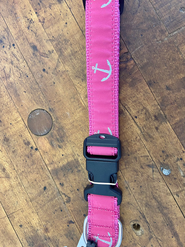 Pink Anchor Dog Collar