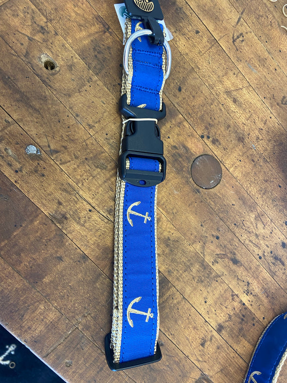 Blue Anchor Dog Collar