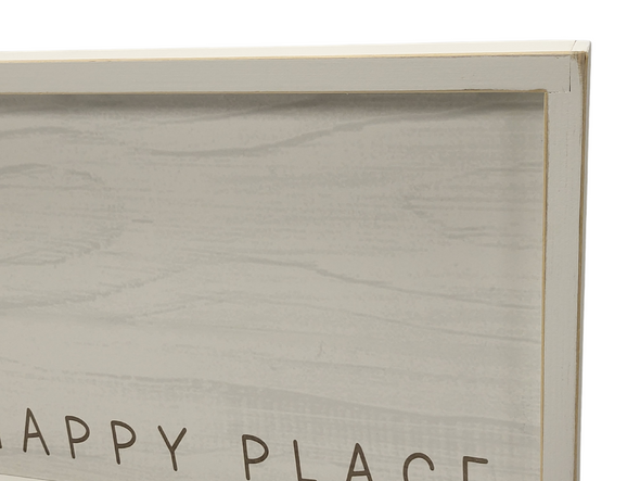 The Lake Is Our Happy Place White Framed Art