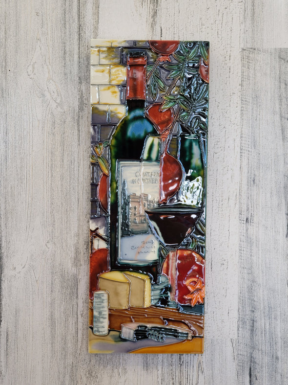 Wine & Cheese Handcrafted Decorative Ceramic Tiles