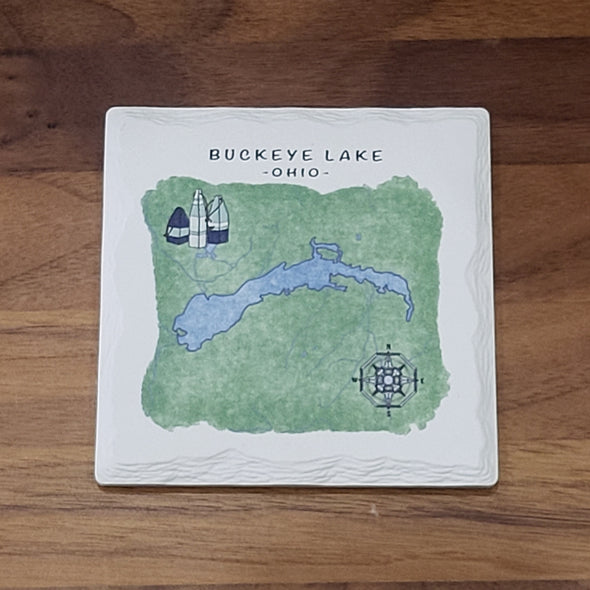 Buckeye Lake, Ohio Ceramic Drink Coaster
