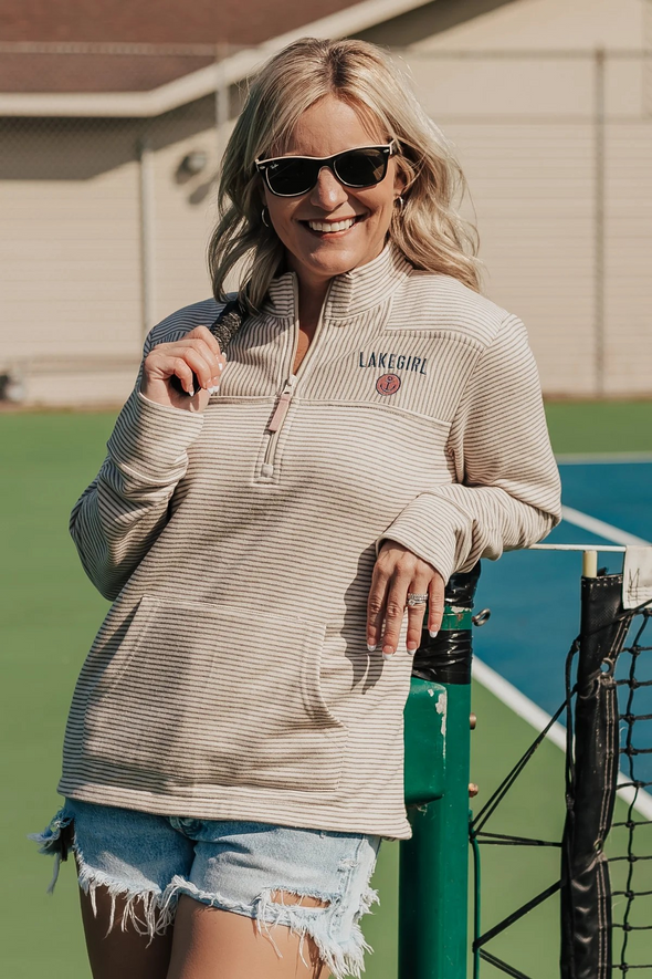 French Terry Stripe 1/4 Zip