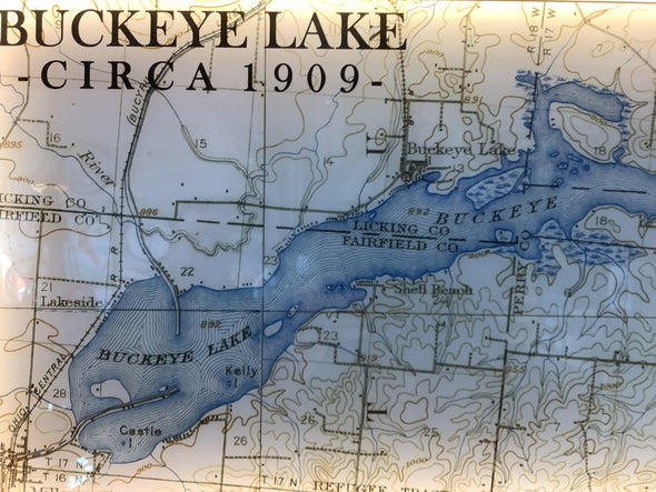 Buckeye Lake 1909 Map Case with backlight