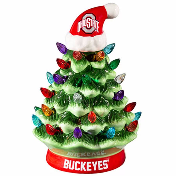 Ohio State Buckeyes 8" Light Up Ceramic LED Christmas Tree