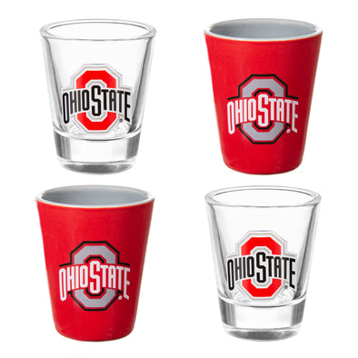 4 Piece Ceramic and Glass 2oz Cup Set Ohio State University