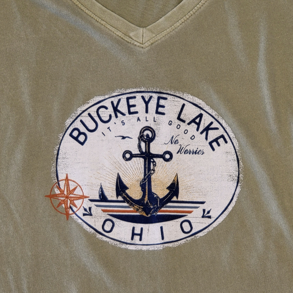 Buckeye Lake Ohio Anchor Woman's V-Neck