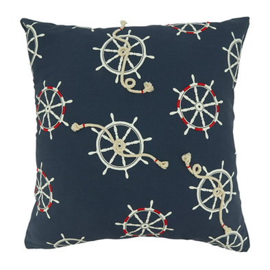 Helm and Rope Applique Pillow - Poly Filled