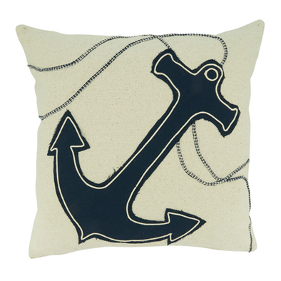 Anchor Applique Pillow - Down Filled