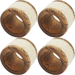Rope And Wood Napkin Ring