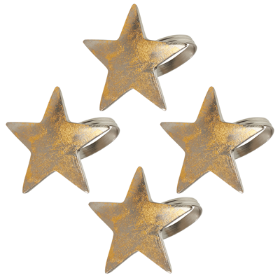 Gold Texture Star Napkin Ring