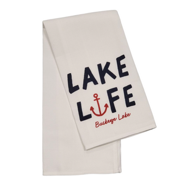 Lake Life Anchor Tea Towel
