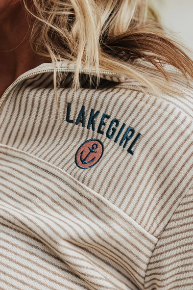 French Terry Stripe 1/4 Zip