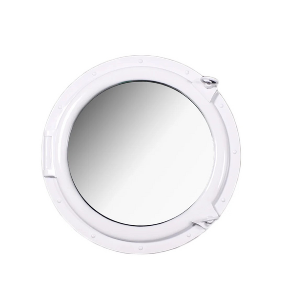 30" Porthole Mirror White Gloss