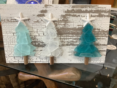 3 Mini Seaglass Tree Plank