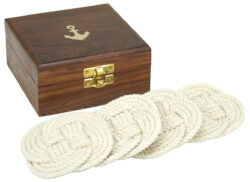 Anchor Box w/ 4 White Coasters