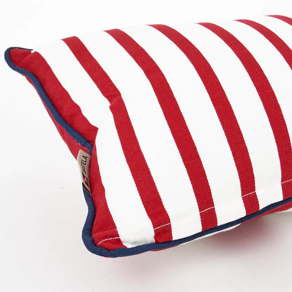 Nautical Cushion with Red and White Stripes