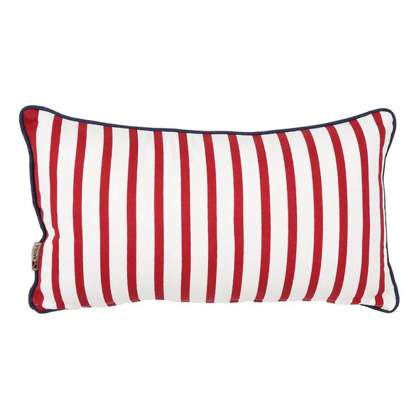 Nautical Cushion with Red and White Stripes