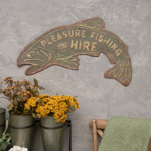 Pleasure Fishing Metal Plaque