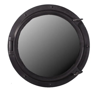 24" Porthole Iron Finish Mirror