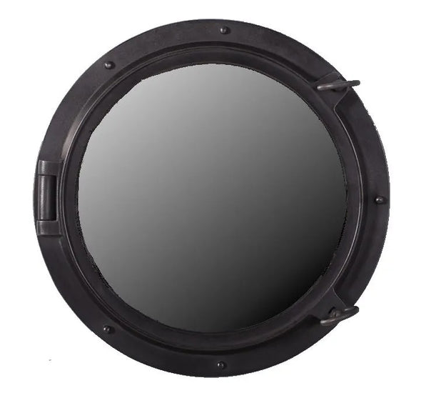 24" Porthole Iron Finish Mirror