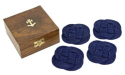 Anchor Box with 4 Blue Coasters