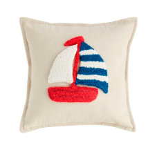 Sailboat Lake Tufted Pillow