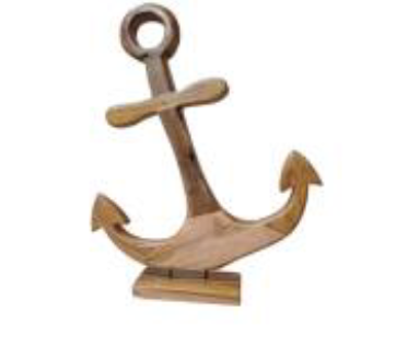 Teak Anchor on Base