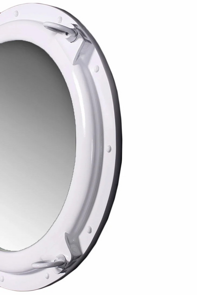 30" Porthole Mirror White Gloss