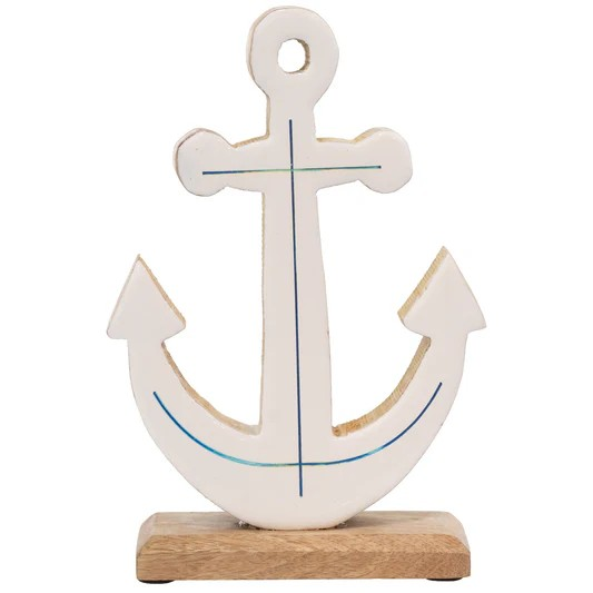 White and Navy Anchor Large