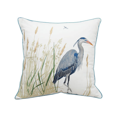 Blue Heron & Saltmarsh Indoor Outdoor Pillow