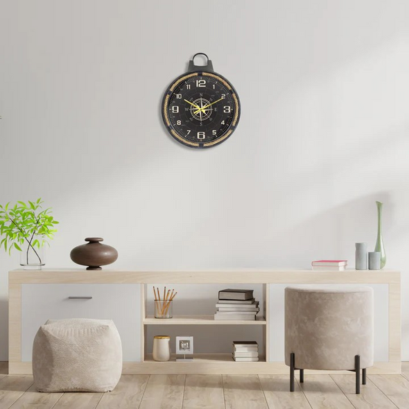 Sisal Rope Style Metal Wall Clock