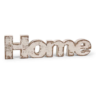 Whitewashed Wood HOME Wall Sign 40.5"