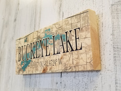 Mini Buckeye Lake Coordinate Sign