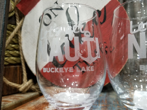Nauti Buckeye Lake Wine Glass