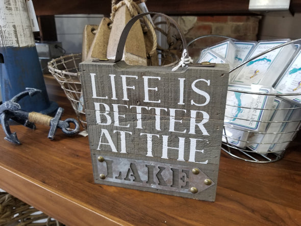 Life Is Better Lake Wood Plaque