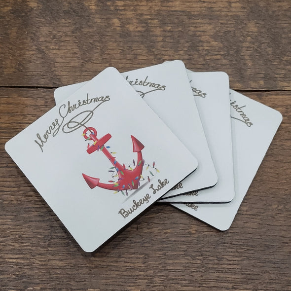 Merry Christmas Rubber Coasters