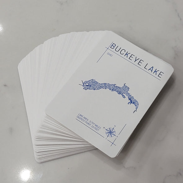 Buckeye Lake Map Playing Cards