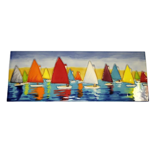 Sailing Handcrafted Decorative Ceramic Tiles